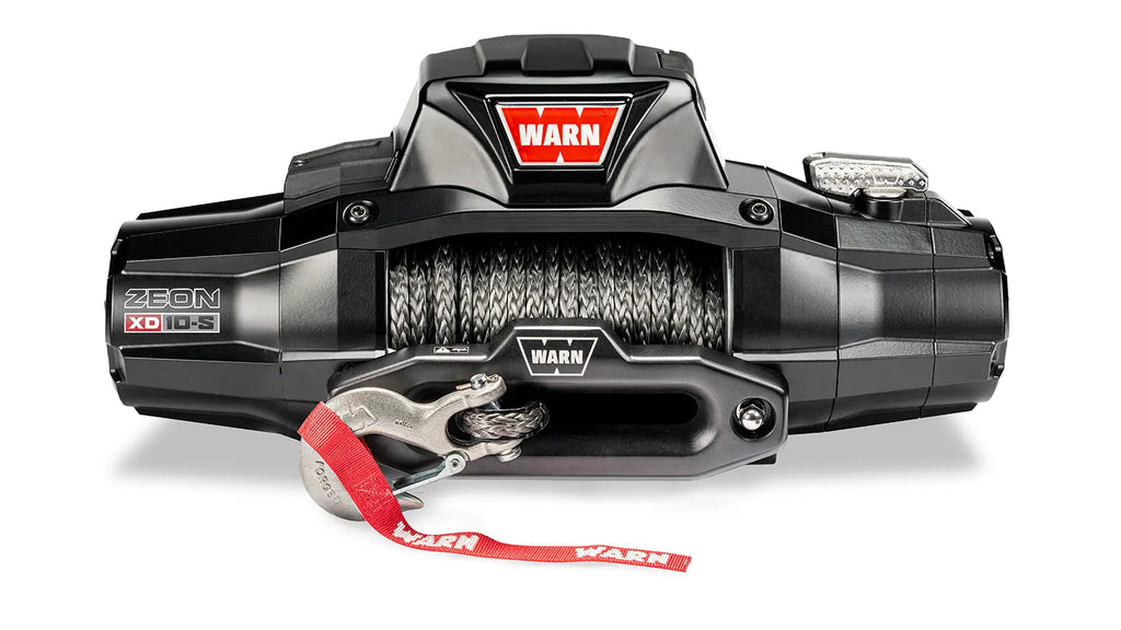 WARN ZEON XD 10-S 10,000 lb truck, Jeep, and SUV winch with 100 ft synthetic rope and hawse fairlead
