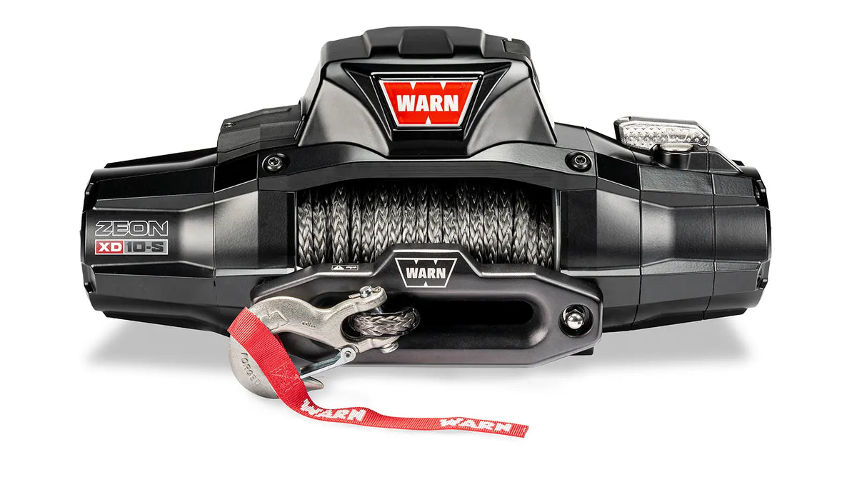 WARN ZEON XD 10-S 10,000 lb truck, Jeep, and SUV winch with 100 ft synthetic rope and hawse fairlead