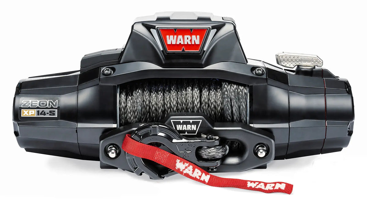 WARN ZEON XP 14-S 14,000 lb truck, Jeep, and SUV winch with 80 ft synthetic rope and hawse fairlead