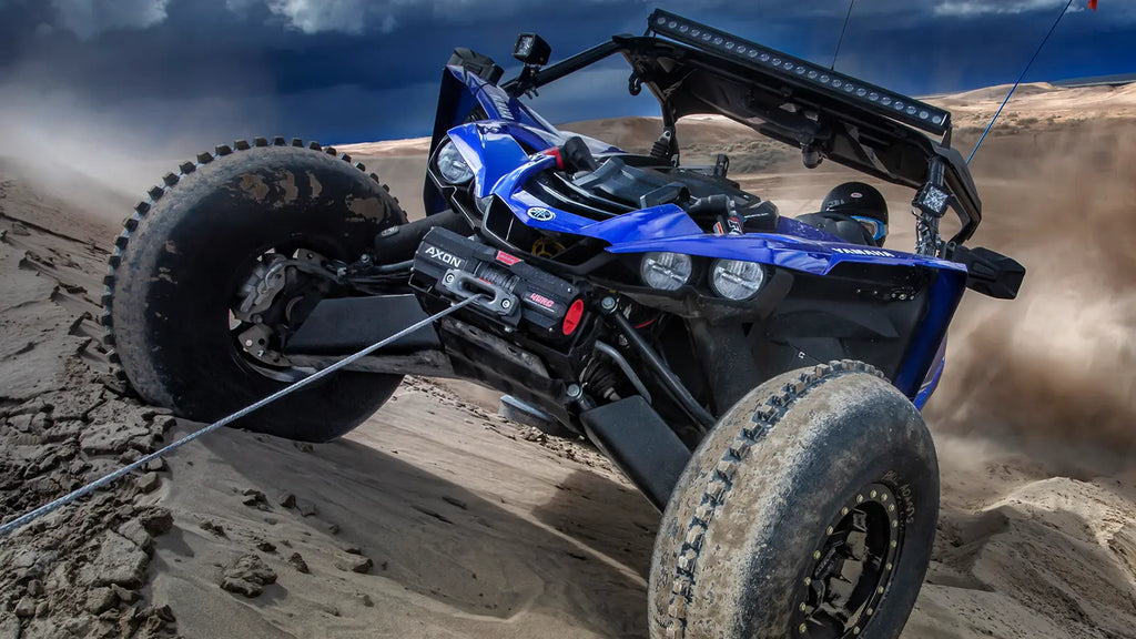 WARN AXON 35-S with Plow Mode shown in sand dunes
