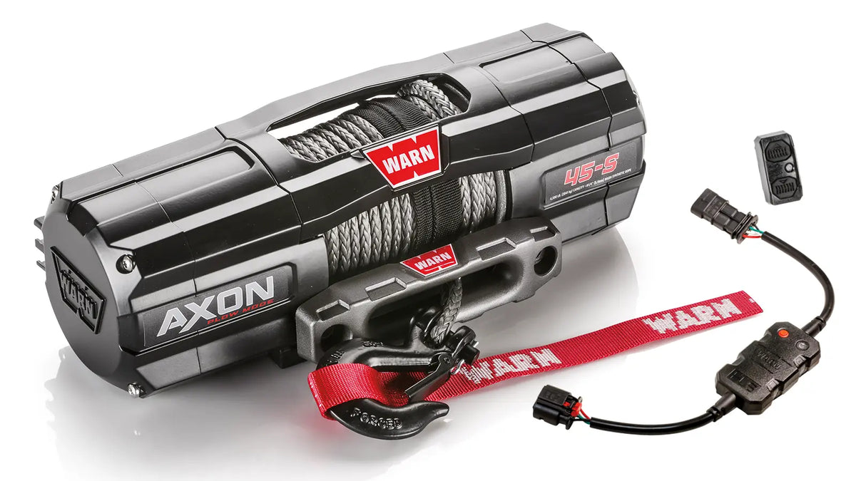 Angled view of the WARN AXON 45-S with Plow Mode
