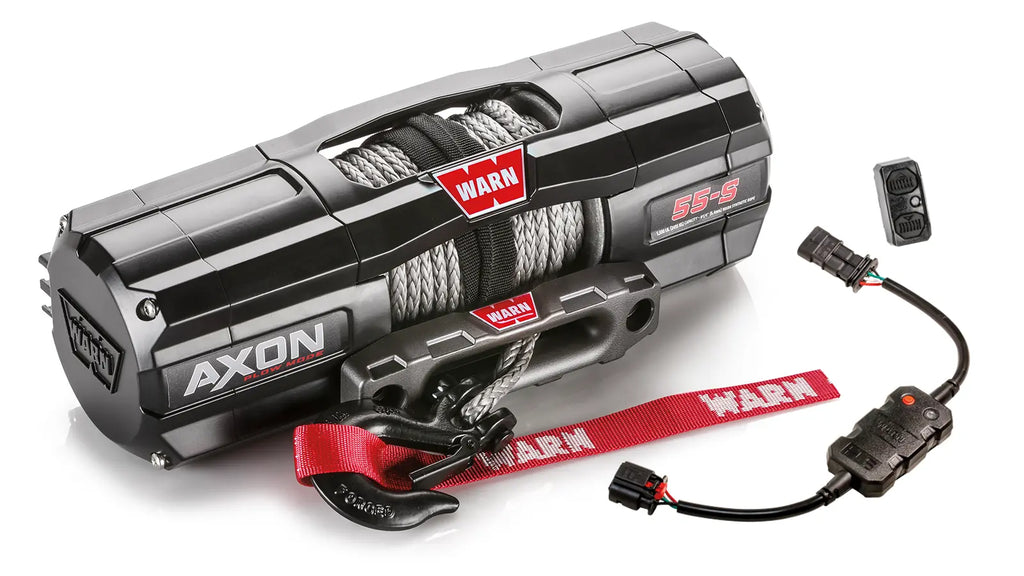 Angled view of the WARN AXON 55-S with Plow Mode