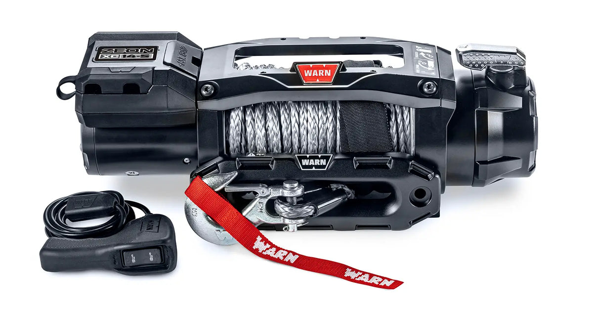 WARN ZEON XC 14-S 14,000 lb truck, Jeep, and SUV winch with 80 ft synthetic rope and hawse fairlead