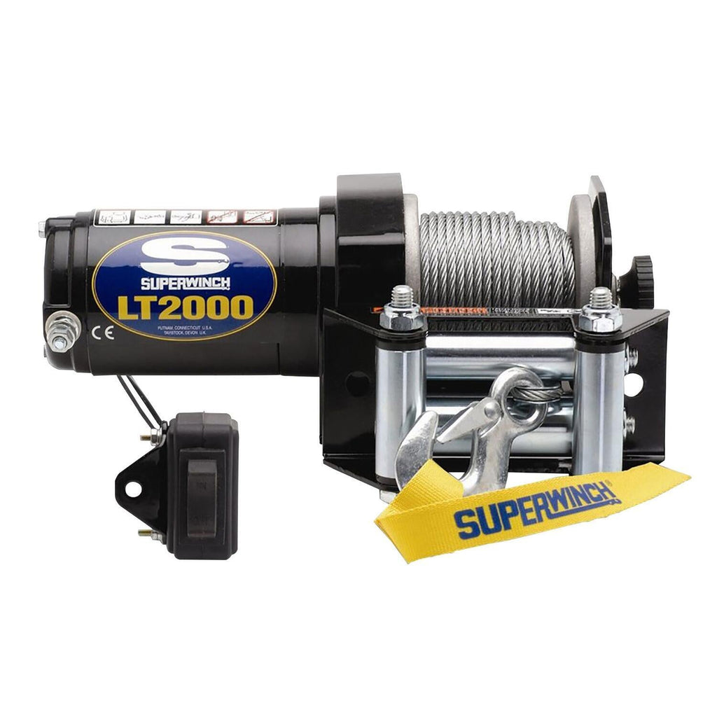 LT2000 2000lb 12V DC Winch with Steel Wire Rope Black - official product image 1