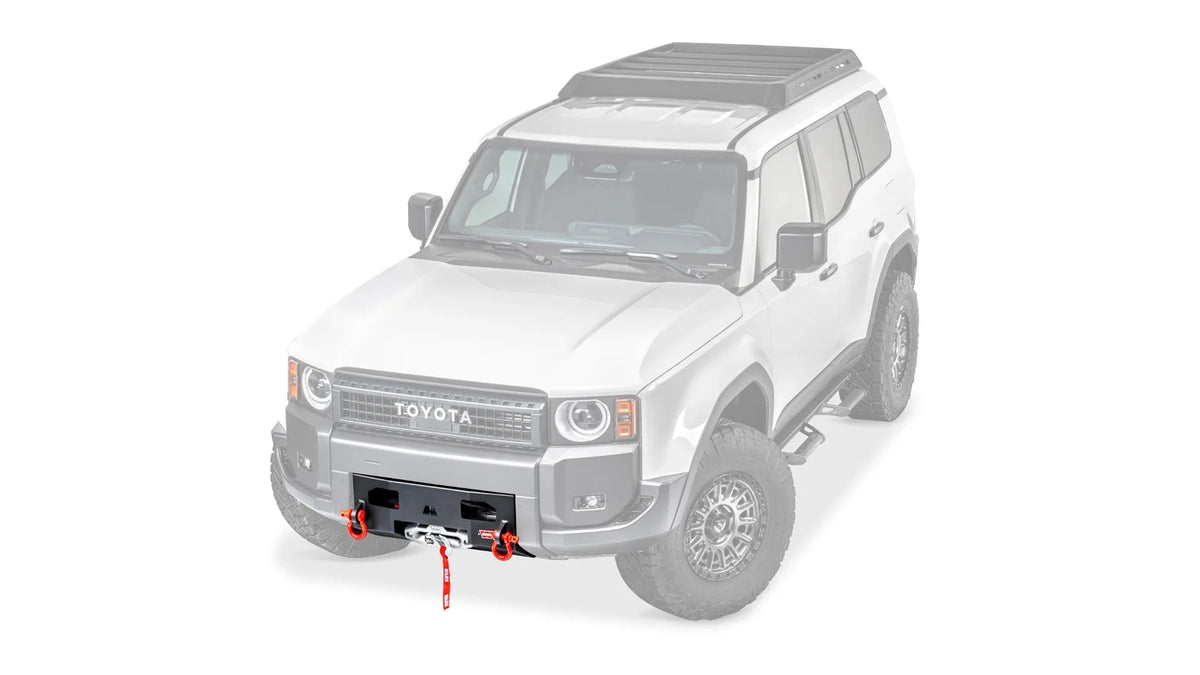 Ghosted view of the WARN Semi-Hidden Winch Mount Kit for 2024-2026 Toyota Land Cruiser - view 6
