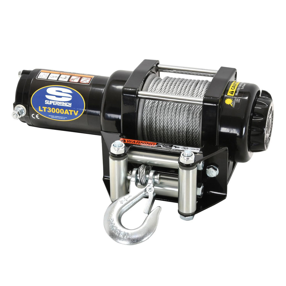 LT3000 3000lb 12V DC Winch with Steel Wire Rope Black - official product image 2