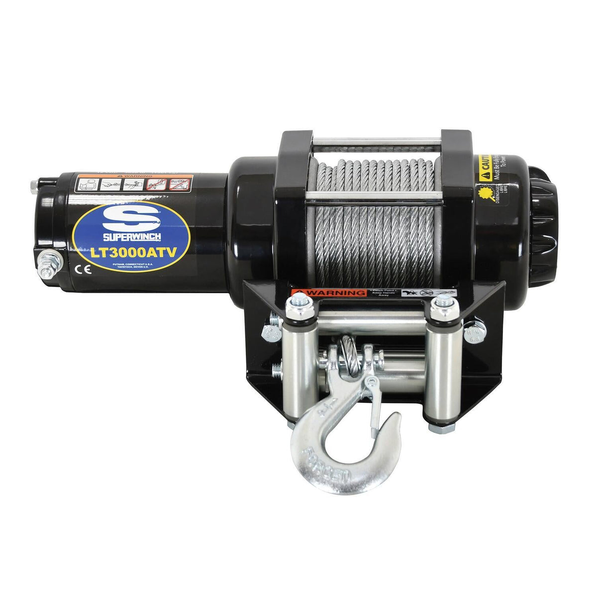 LT3000 3000lb 12V DC Winch with Steel Wire Rope Black - official product image 1