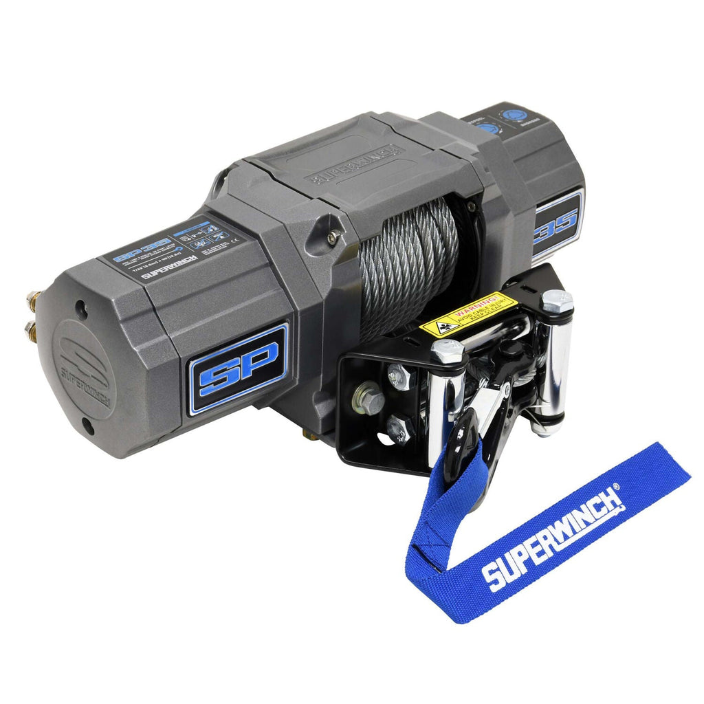 SP 35 Powersports 3500lb 12V DC Winch with Steel Wire Rope Graphite - official product image 3