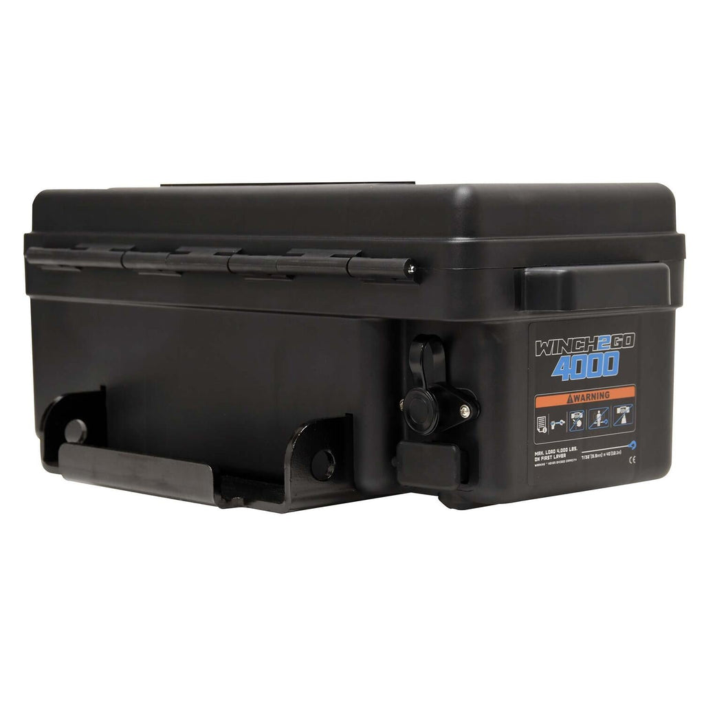 Winch2Go 4000 12V DC Electric Portable Utility Winch 4000lb(1814.4kg) Single Line Pull with Steel Mounting Plate Integrated Hawse Fairlead 7/32 in. x 40 ft. Steel Wire Rope Handheld Remote - official product image 6