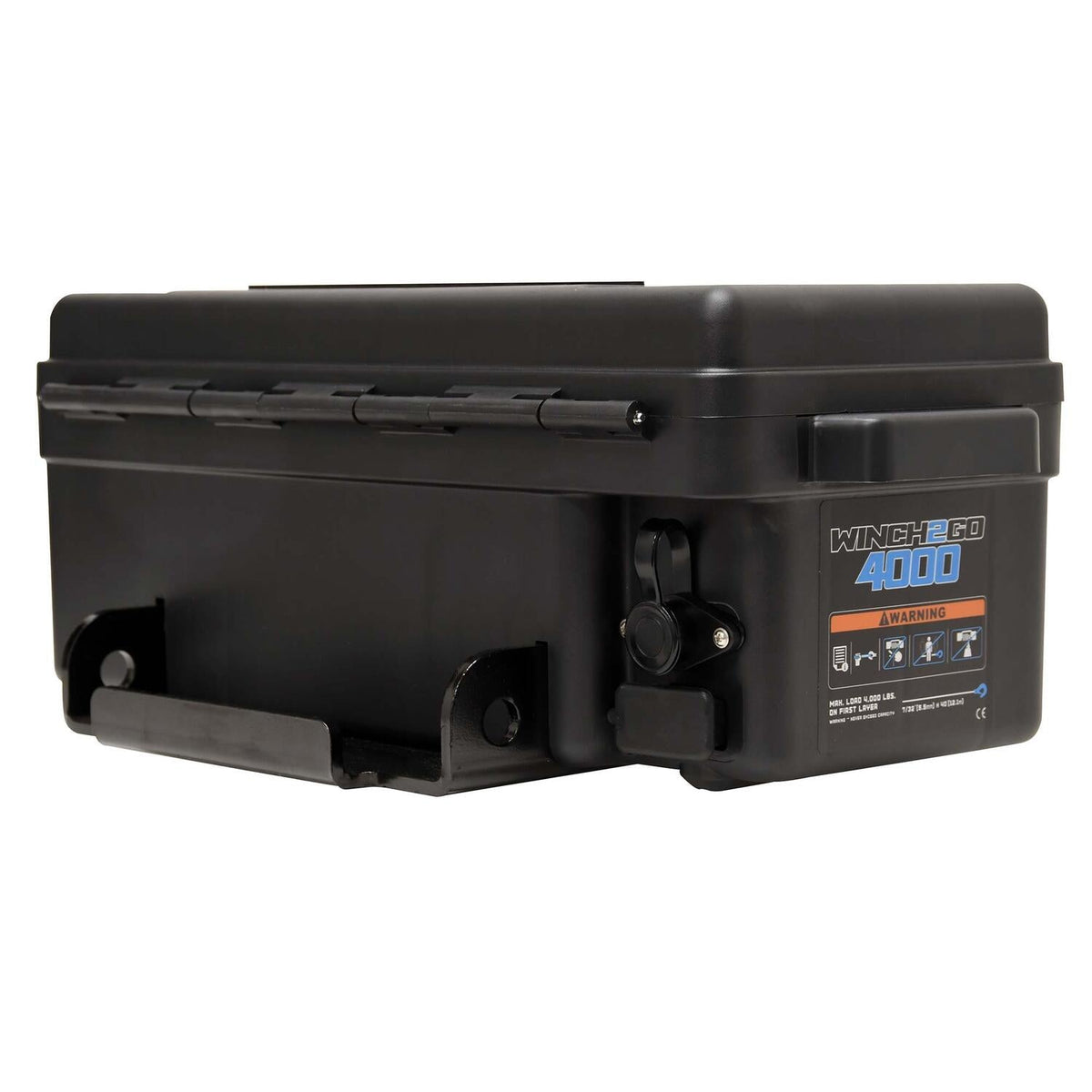 Winch2Go 4000 12V DC Electric Portable Utility Winch 4000lb(1814.4kg) Single Line Pull with Steel Mounting Plate Integrated Hawse Fairlead 7/32 in. x 40 ft. Steel Wire Rope Handheld Remote - official product image 6