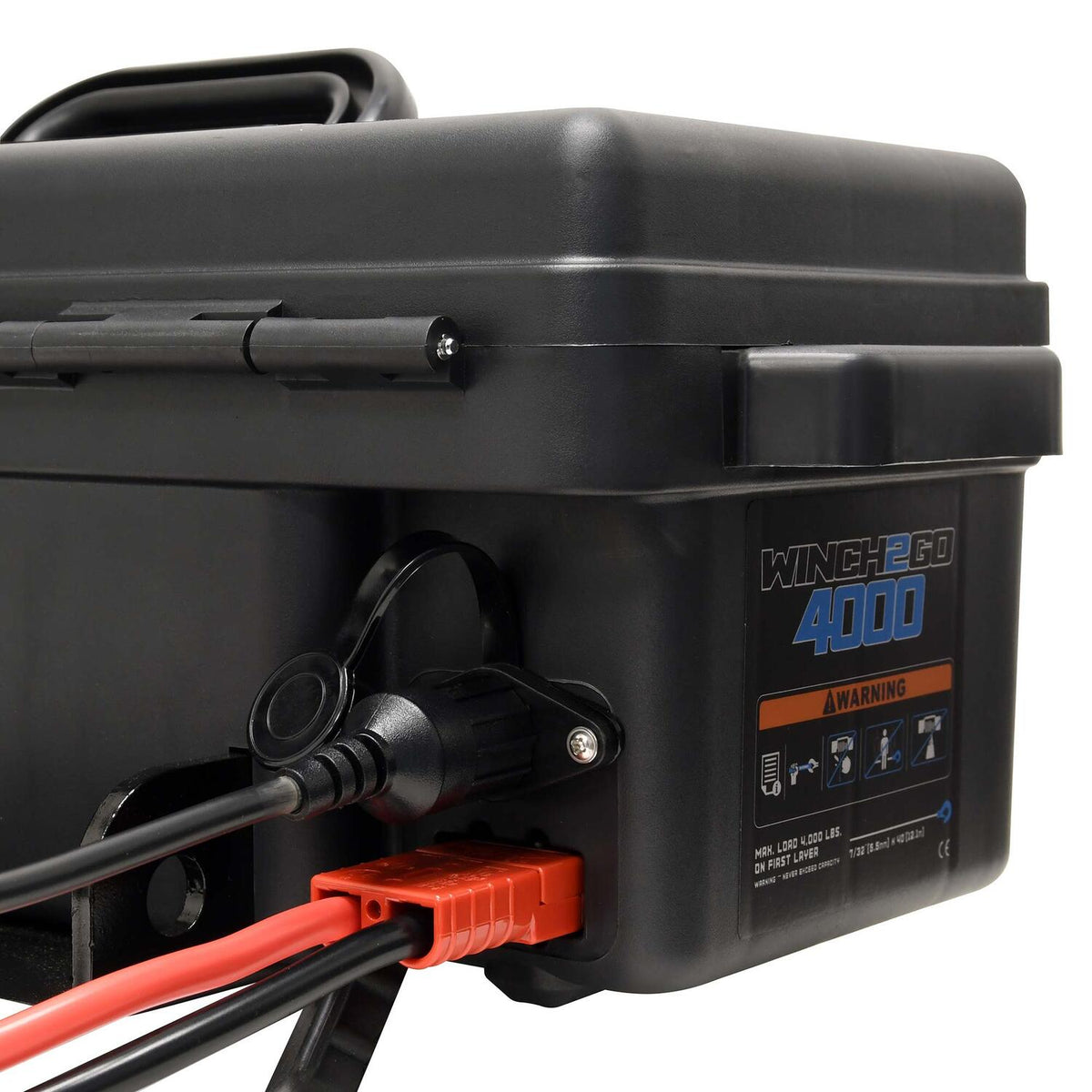 Winch2Go 4000 12V DC Electric Portable Utility Winch 4000lb(1814.4kg) Single Line Pull with Steel Mounting Plate Integrated Hawse Fairlead 7/32 in. x 40 ft. Steel Wire Rope Handheld Remote - official product image 7
