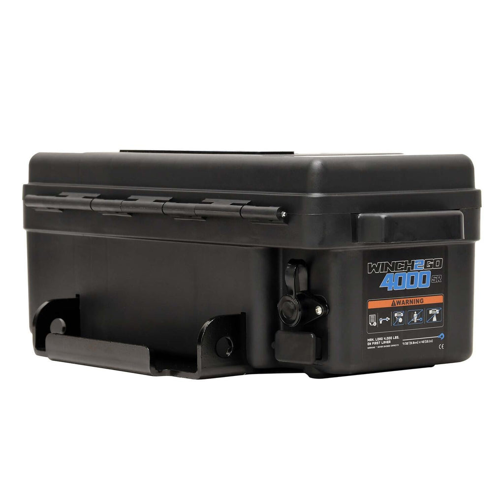 Winch2Go 12V DC Electric Portable Utility Winch 4000lb(1814.4kg) Single Line Pull with Steel Mounting Plate Integrated Hawse Fairlead 7/32 in. x 47 ft. Synthetic Rope Handheld Remote - official product image 7