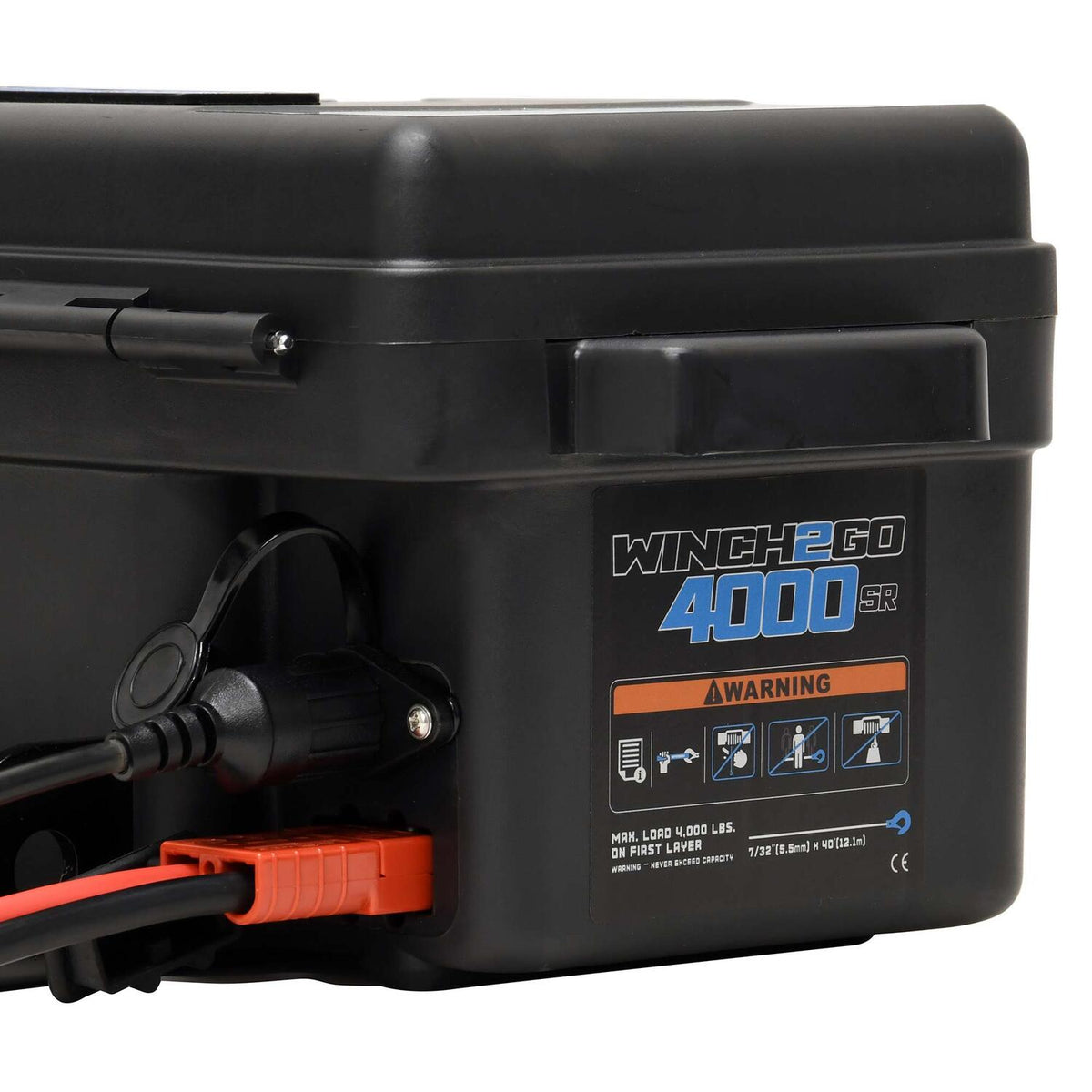 Winch2Go 12V DC Electric Portable Utility Winch 4000lb(1814.4kg) Single Line Pull with Steel Mounting Plate Integrated Hawse Fairlead 7/32 in. x 47 ft. Synthetic Rope Handheld Remote - official product image 8