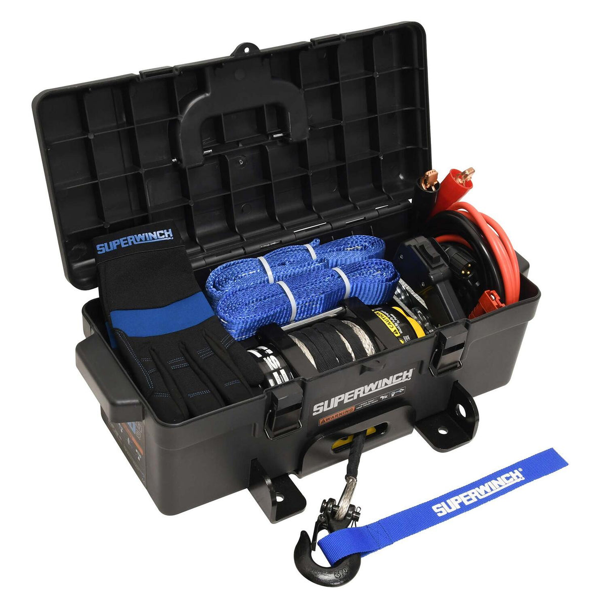 Winch2Go 12V DC Electric Portable Utility Winch 4000lb(1814.4kg) Single Line Pull with Steel Mounting Plate Integrated Hawse Fairlead 7/32 in. x 47 ft. Synthetic Rope Handheld Remote - official product image 6