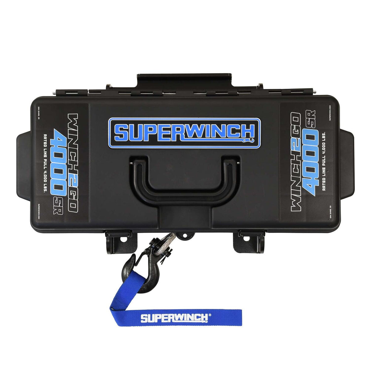 Winch2Go 12V DC Electric Portable Utility Winch 4000lb(1814.4kg) Single Line Pull with Steel Mounting Plate Integrated Hawse Fairlead 7/32 in. x 47 ft. Synthetic Rope Handheld Remote - official product image 4