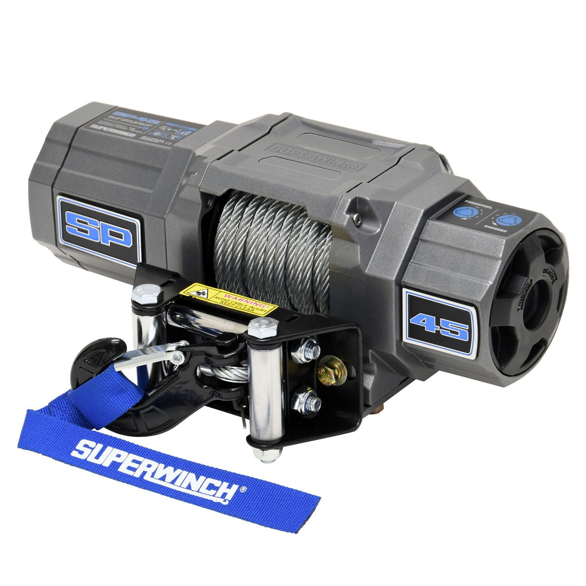 SP 45 Powersports 4500lb 12V DC Winch with Steel Wire Rope Graphite - official product image 2