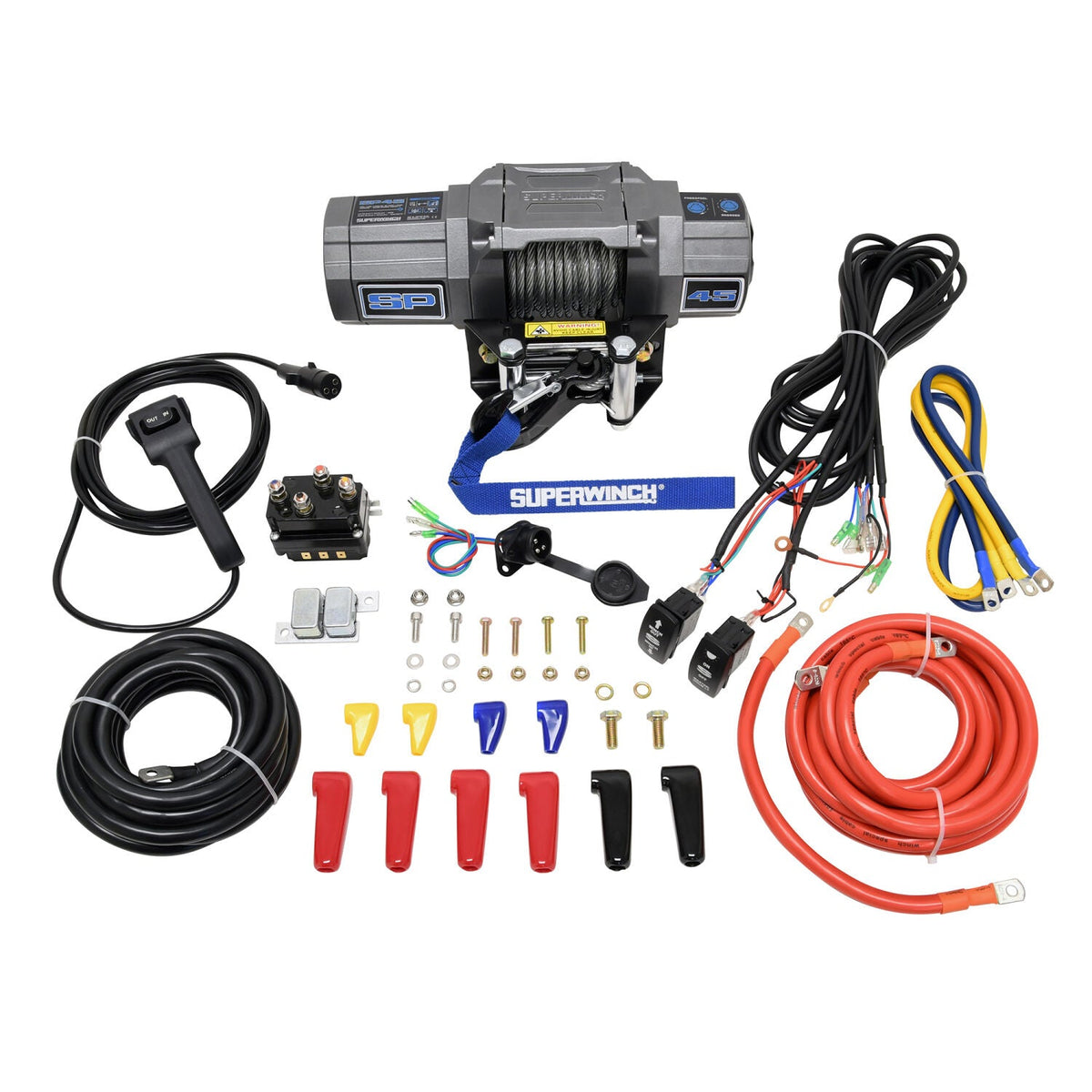 SP 45 Powersports 4500lb 12V DC Winch with Steel Wire Rope Graphite - official product image 4