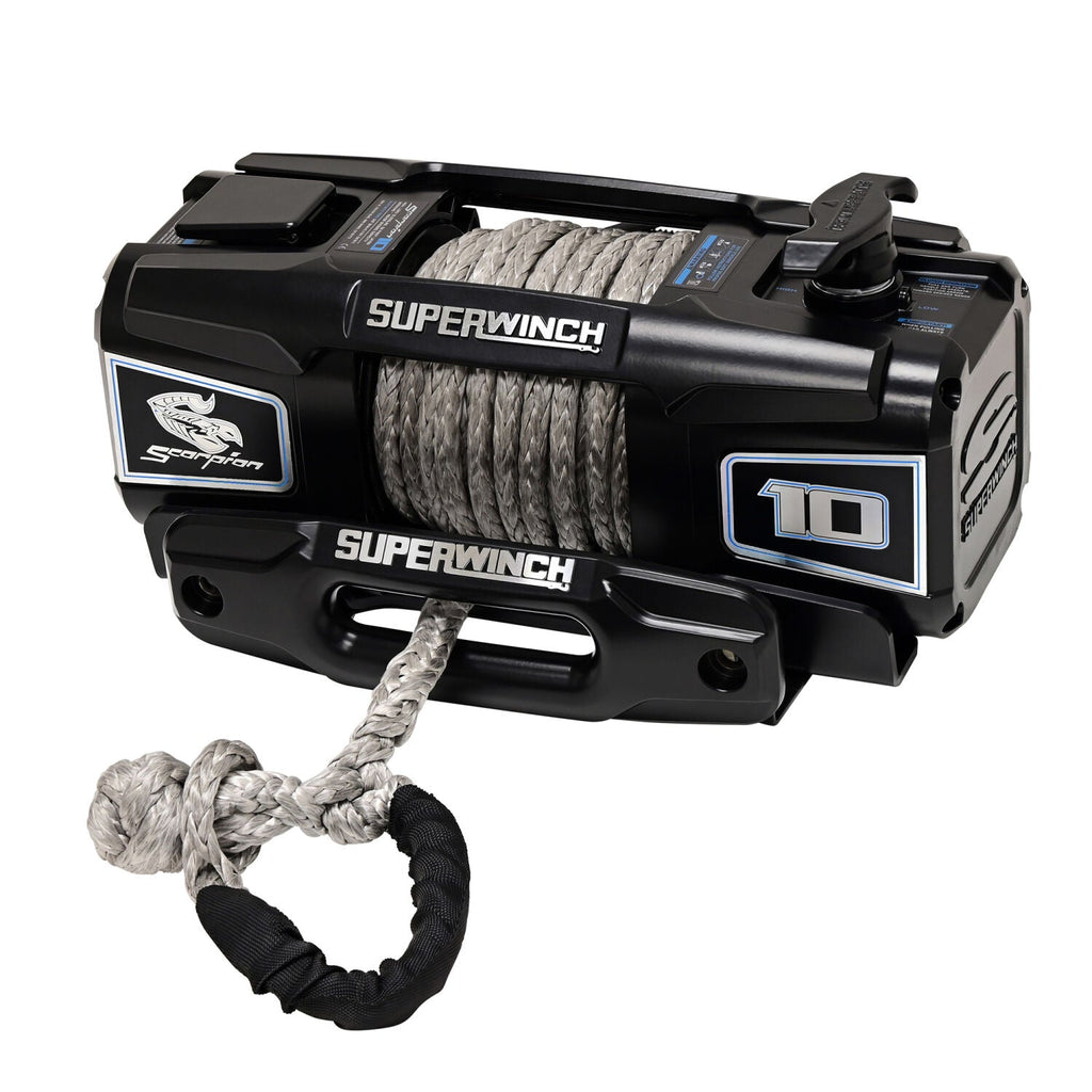 Scorpion 10000lb 12V DC Winch with Synthetic Rope Black - official product image 2