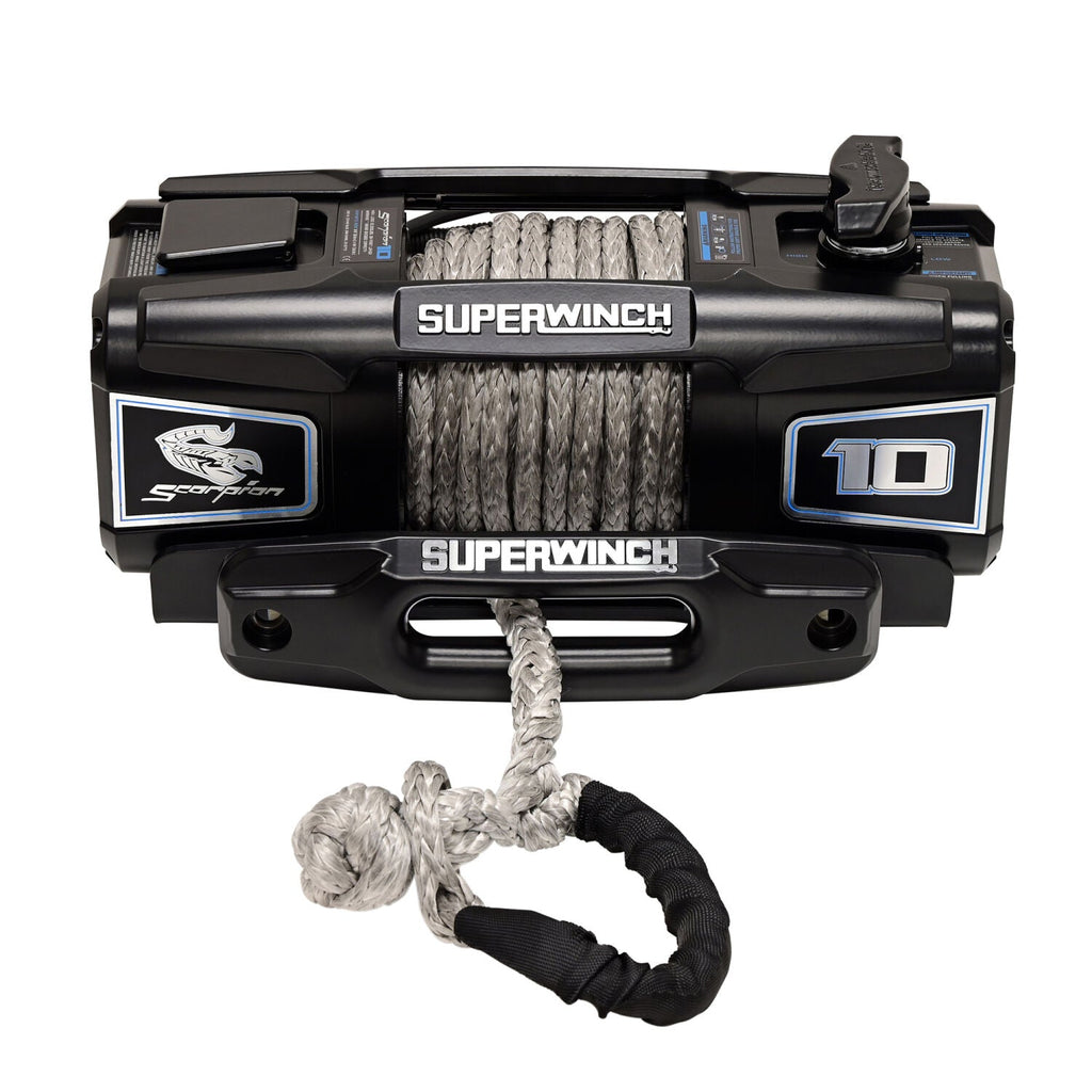 Scorpion 10000lb 12V DC Winch with Synthetic Rope Black - official product image 1