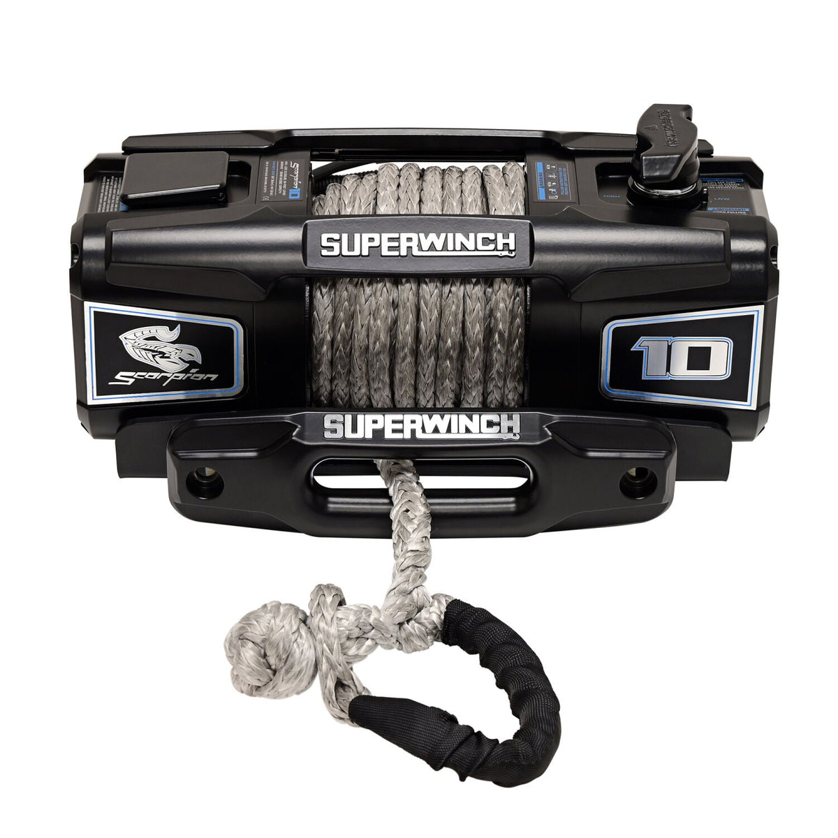 Scorpion 10000lb 12V DC Winch with Synthetic Rope Black - official product image 1