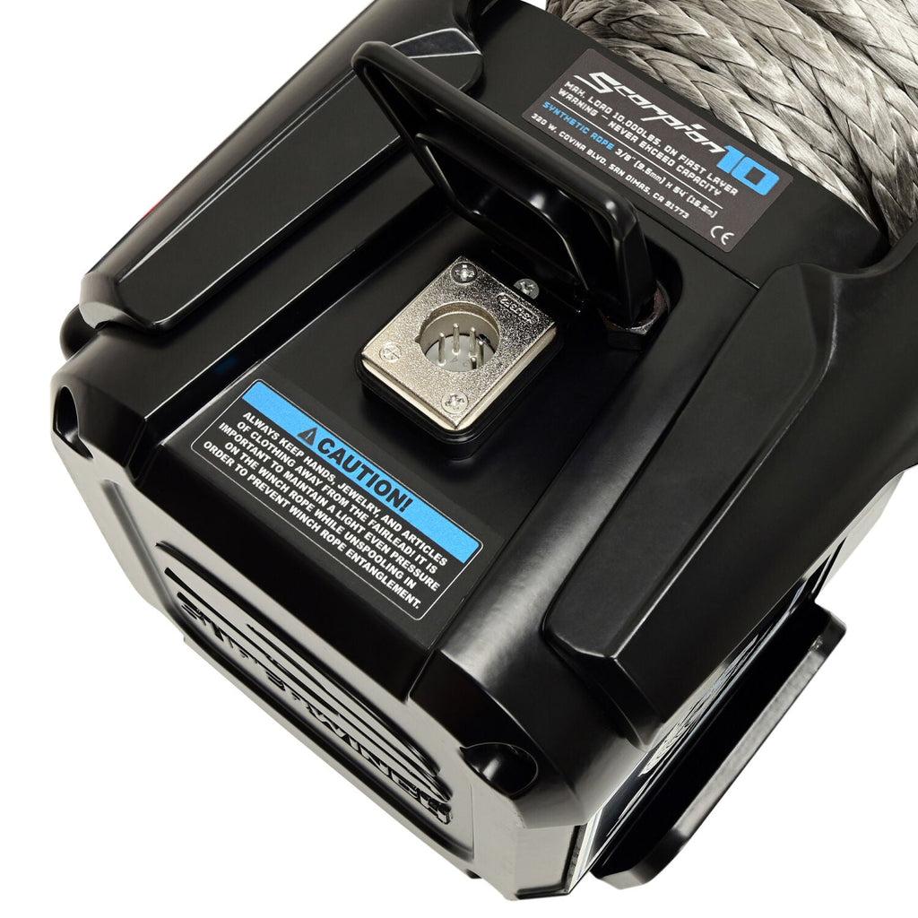 Scorpion 10000lb 12V DC Winch with Synthetic Rope Black - official product image 8