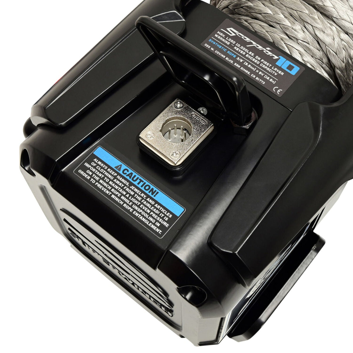 Scorpion 10000lb 12V DC Winch with Synthetic Rope Black - official product image 8
