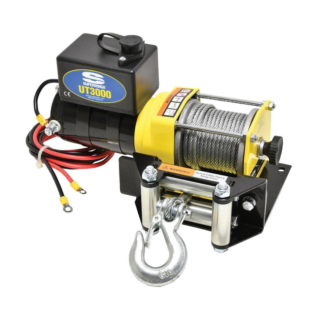 UT3000 3000lb 12V DC Winch with Steel Wire Rope Black - official product image 2