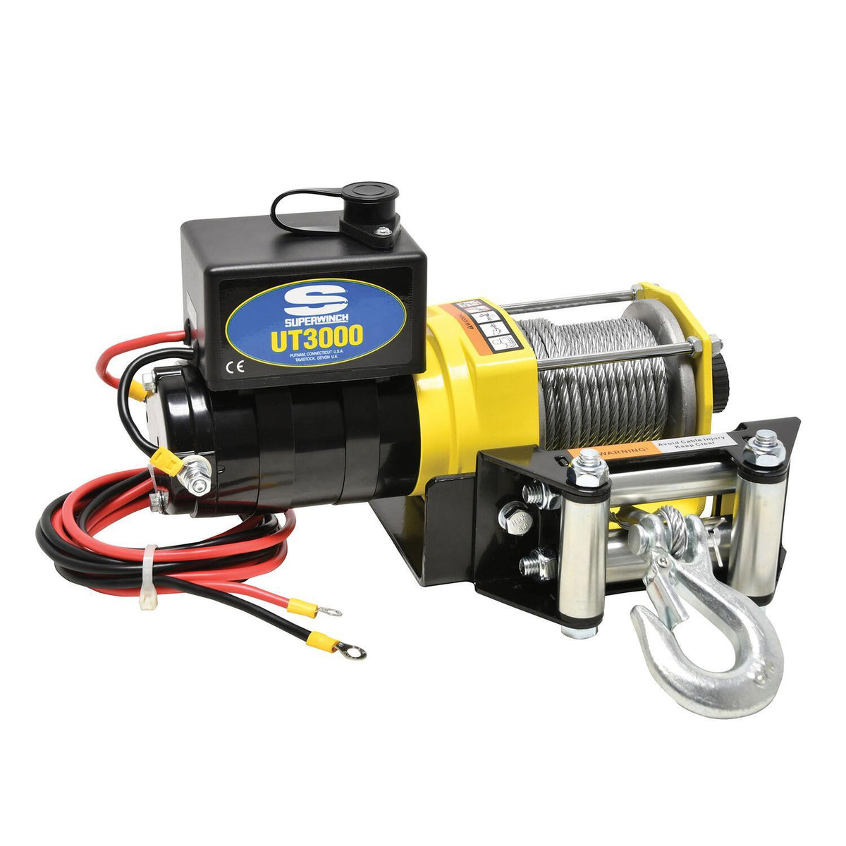 UT3000 3000lb 12V DC Winch with Steel Wire Rope Black - official product image 3