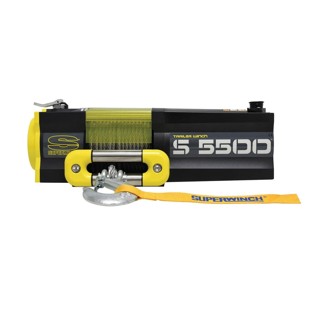 S5500 5500lb 12V DC Trailer Winch with Steel Wire Rope Yellow - official product image 4
