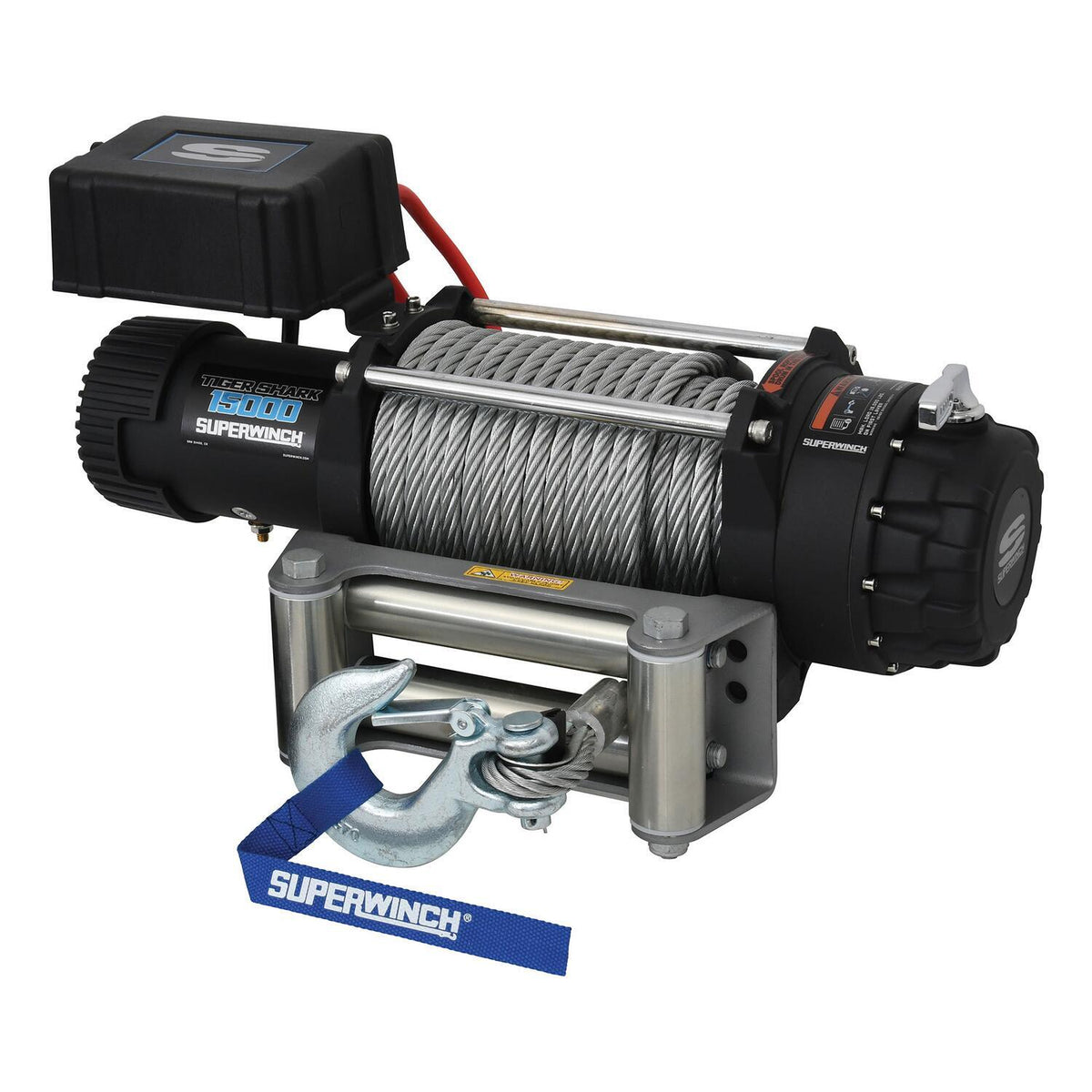 Tiger Shark 15000 15000lb 12V DC Winch with Steel Wire Rope Black - official product image 2
