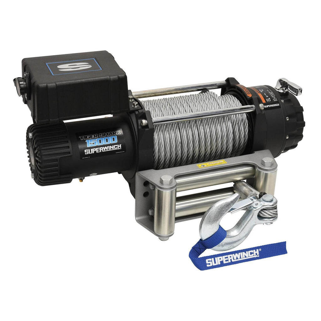 Tiger Shark 15000 15000lb 12V DC Winch with Steel Wire Rope Black - official product image 3