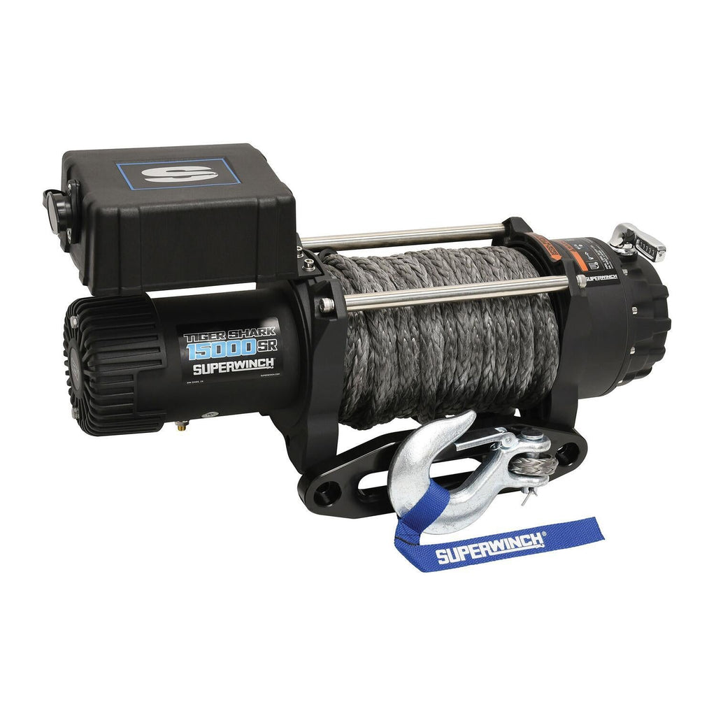 Tiger Shark 15000SR 15000lb 12V DC Winch with Synthetic Rope Black - official product image 3
