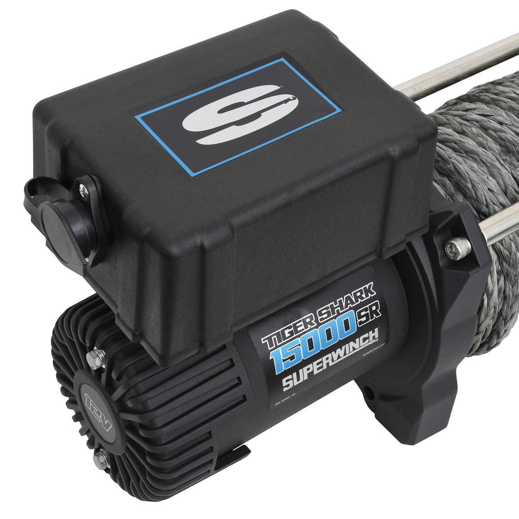 Tiger Shark 15000SR 15000lb 12V DC Winch with Synthetic Rope Black - official product image 7