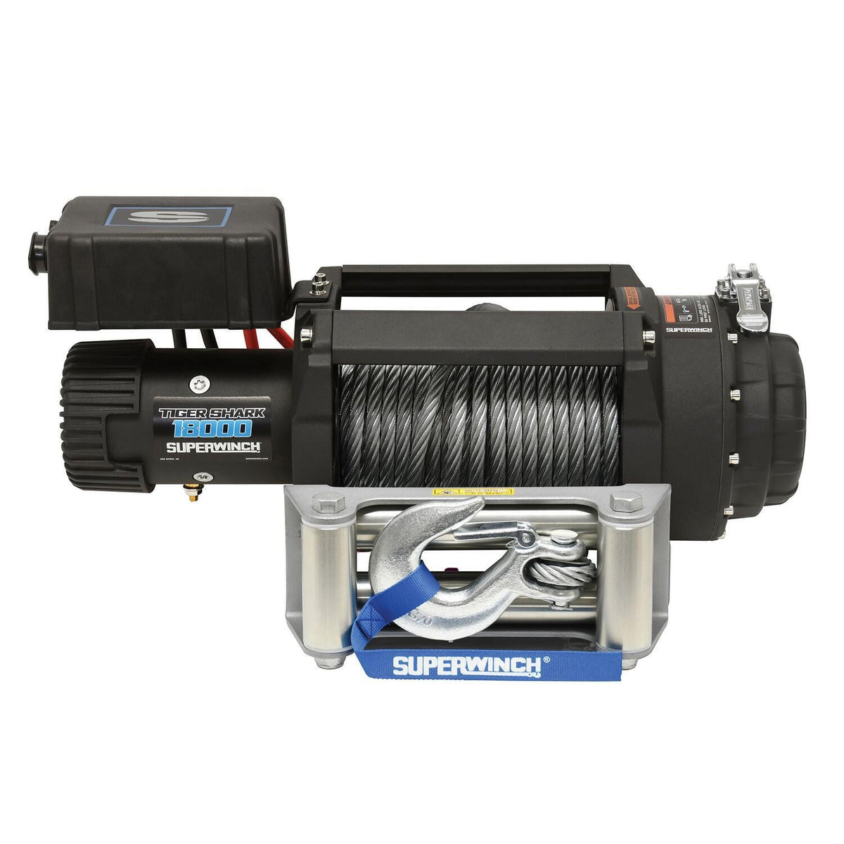 Tiger Shark 18000 18000lb 12V DC Winch with Steel Wire Rope Black - official product image 1