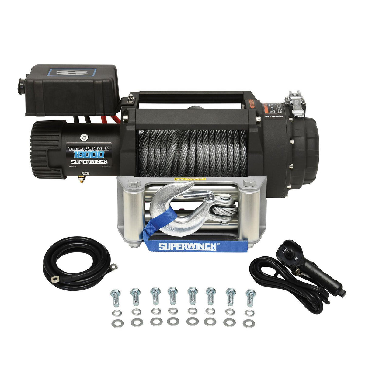 Tiger Shark 18000 18000lb 12V DC Winch with Steel Wire Rope Black - official product image 4