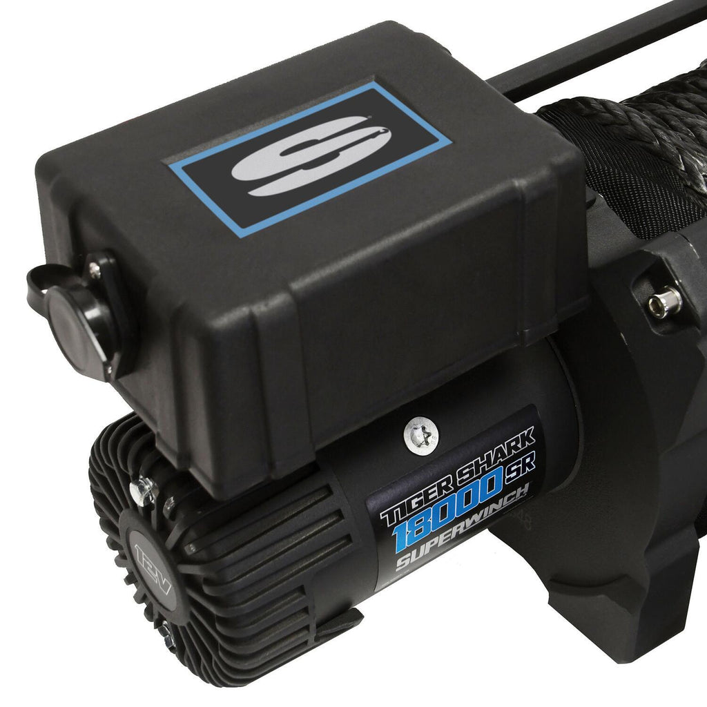 Tiger Shark 18000SR 18000lb 12V DC Winch with Synthetic Rope Black - official product image 5
