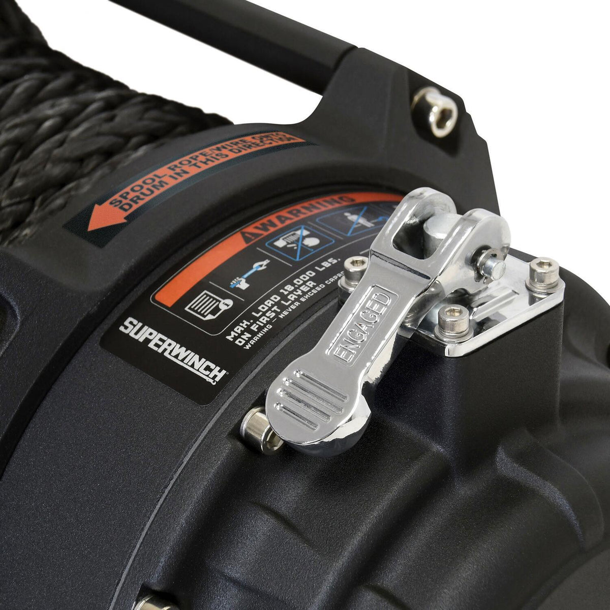 Tiger Shark 18000SR 18000lb 12V DC Winch with Synthetic Rope Black - official product image 6
