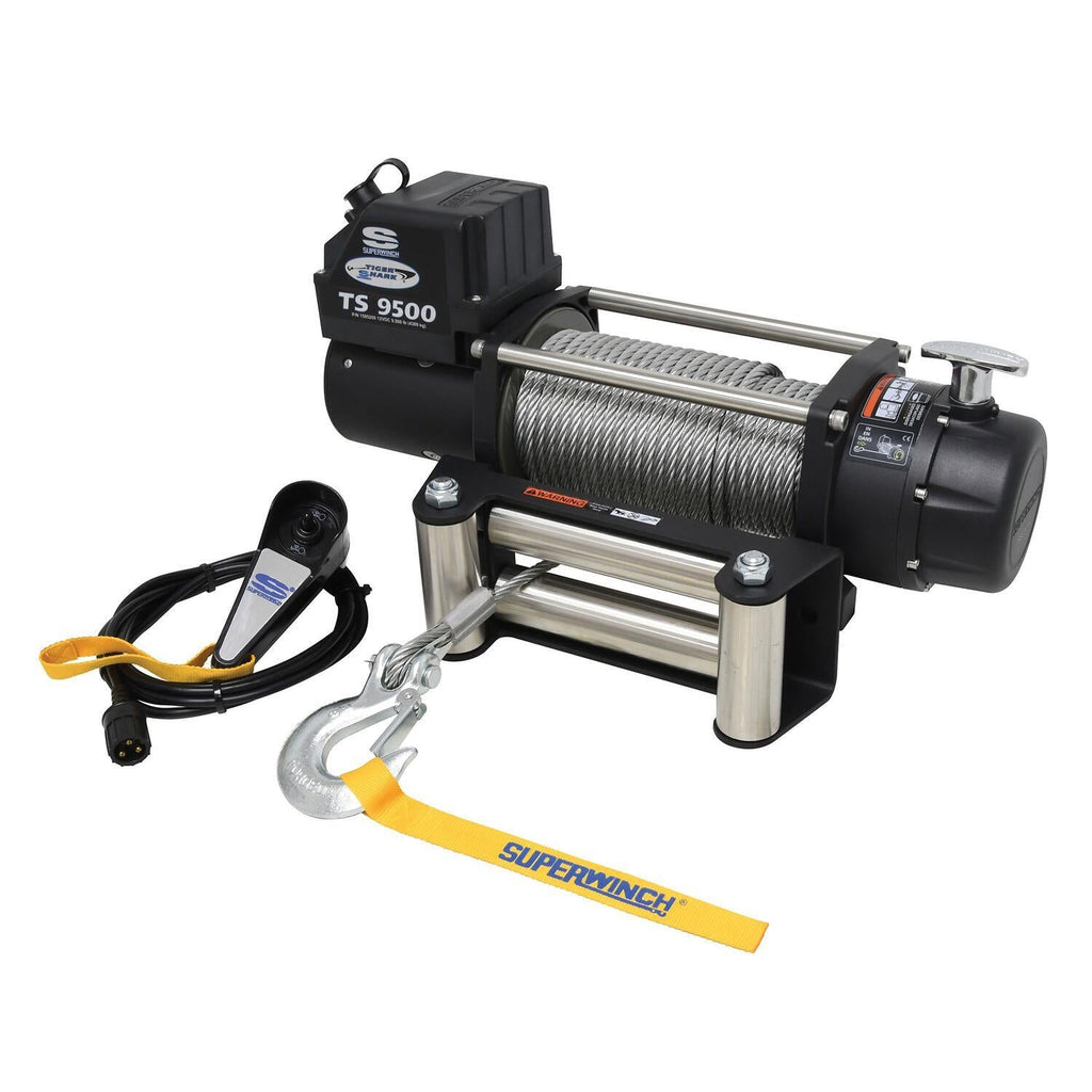 Tiger Shark 9500 9500lb 12V DC Winch with Steel Wire Rope Black - official product image 3