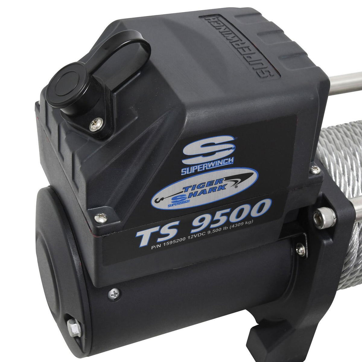 Tiger Shark 9500 9500lb 12V DC Winch with Steel Wire Rope Black - official product image 6