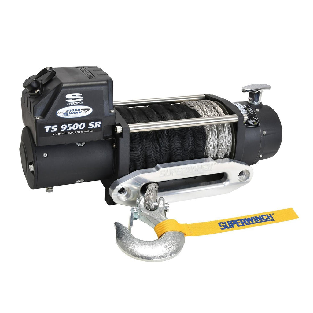 Tiger Shark 9500SR 9500lb 12V DC Winch with Synthetic Rope Black - official product image 3