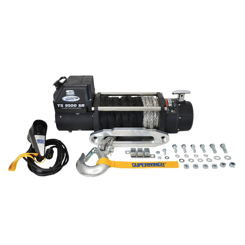 Tiger Shark 9500SR 9500lb 12V DC Winch with Synthetic Rope Black - official product image 4