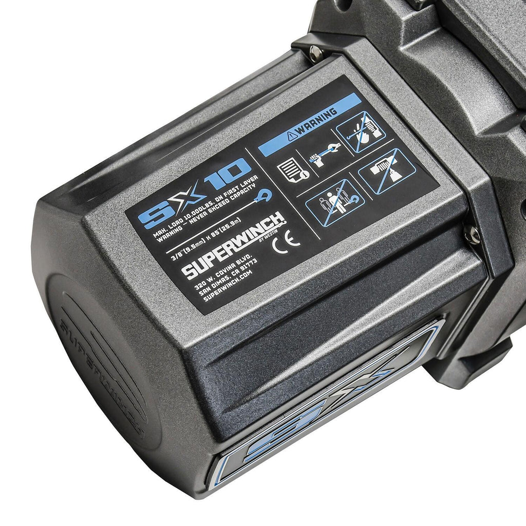 SX10SR 10000lb 12V DC Winch with Synthetic Rope Graphite - official product image 6