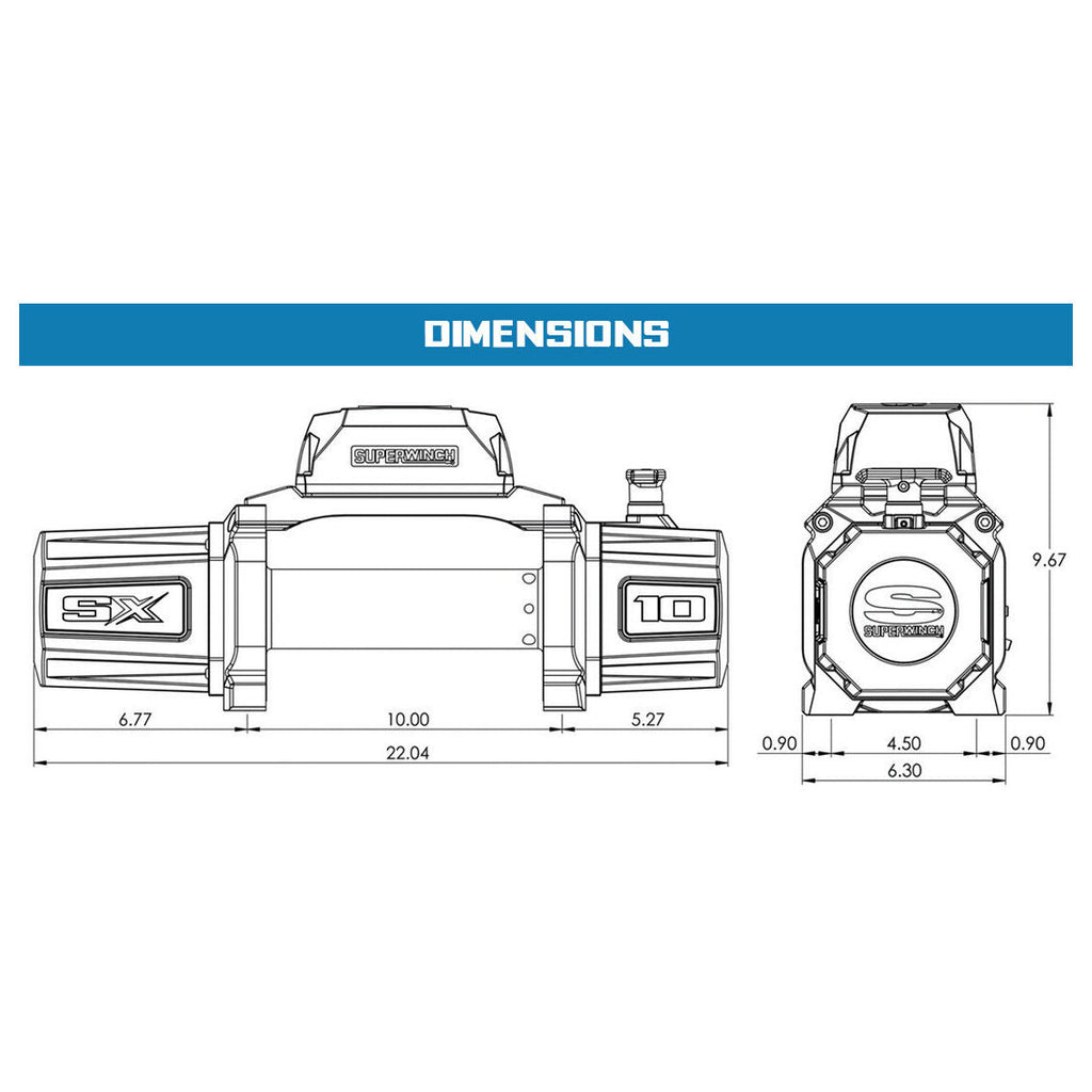 SX10SR 10000lb 12V DC Winch with Synthetic Rope Black - official product image 9