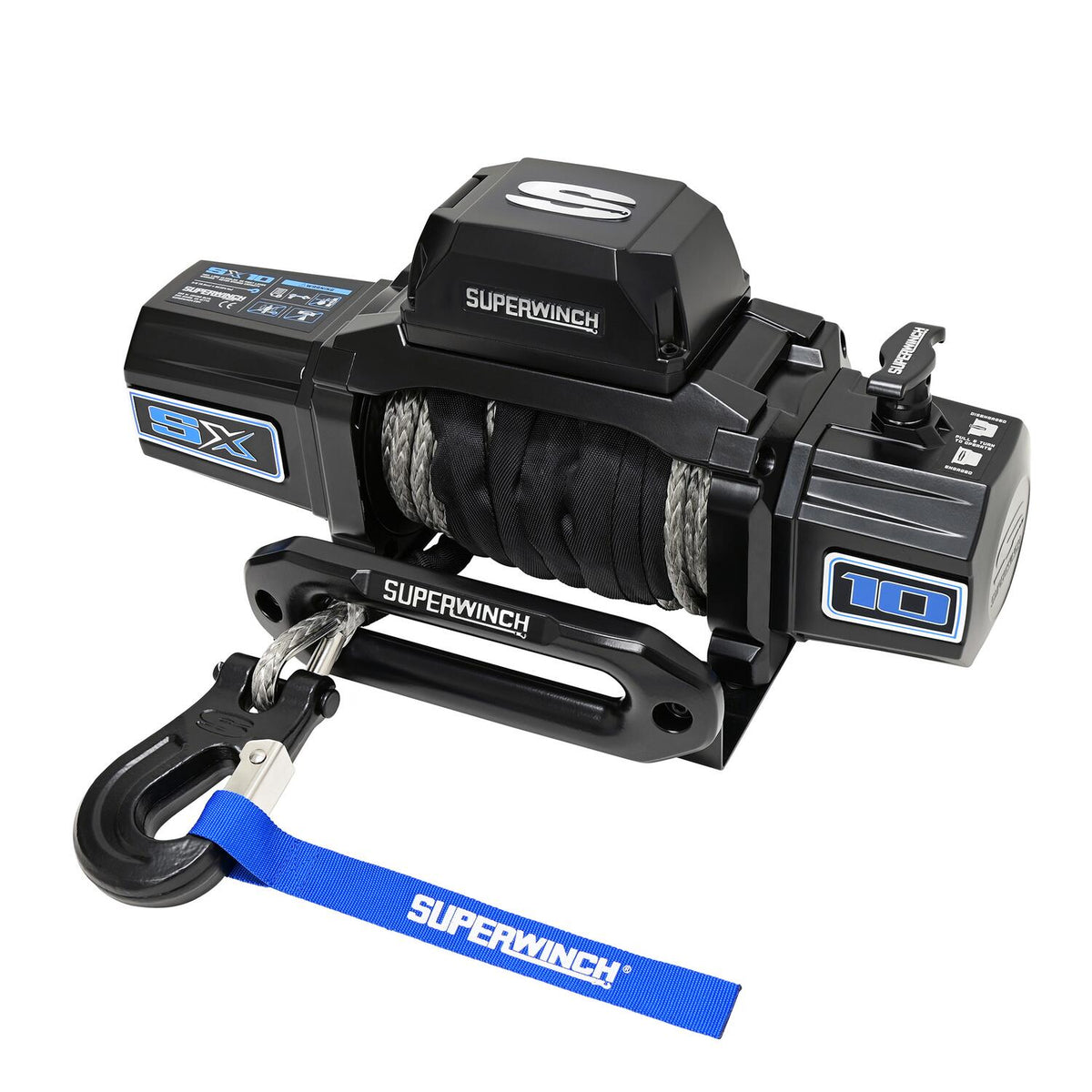 SX10SR 10000lb 12V DC Winch with Synthetic Rope Black - official product image 2