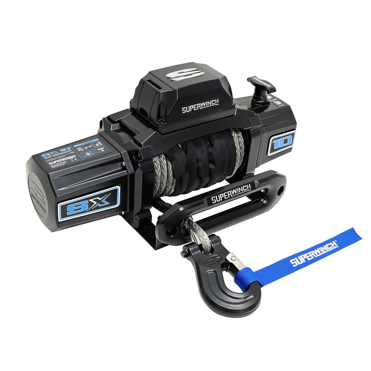 SX10SR 10000lb 12V DC Winch with Synthetic Rope Black - official product image 3