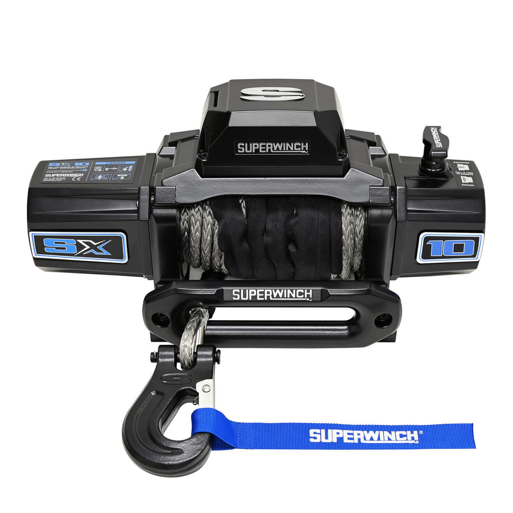 SX10SR 10000lb 12V DC Winch with Synthetic Rope Black - official product image 1