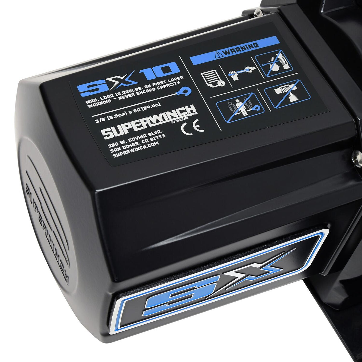 SX10SR 10000lb 12V DC Winch with Synthetic Rope Black - official product image 4