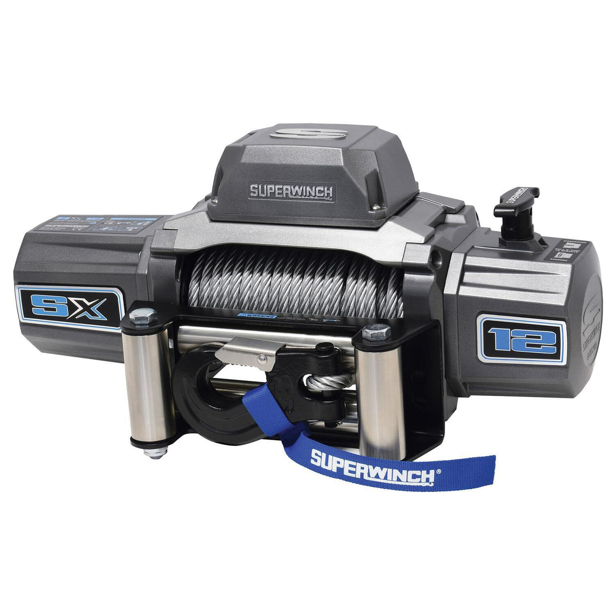 SX12 12000lb 12V DC Winch with Steel Wire Rope Graphite - official product image 2