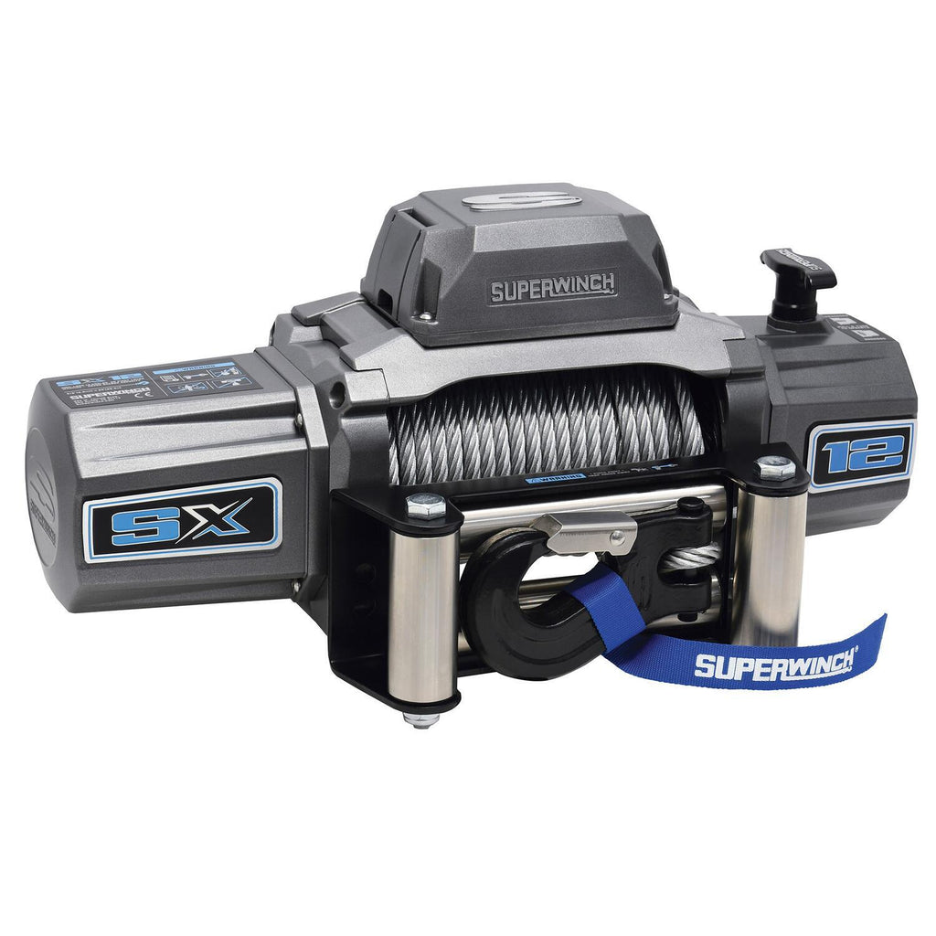 SX12 12000lb 12V DC Winch with Steel Wire Rope Graphite - official product image 3
