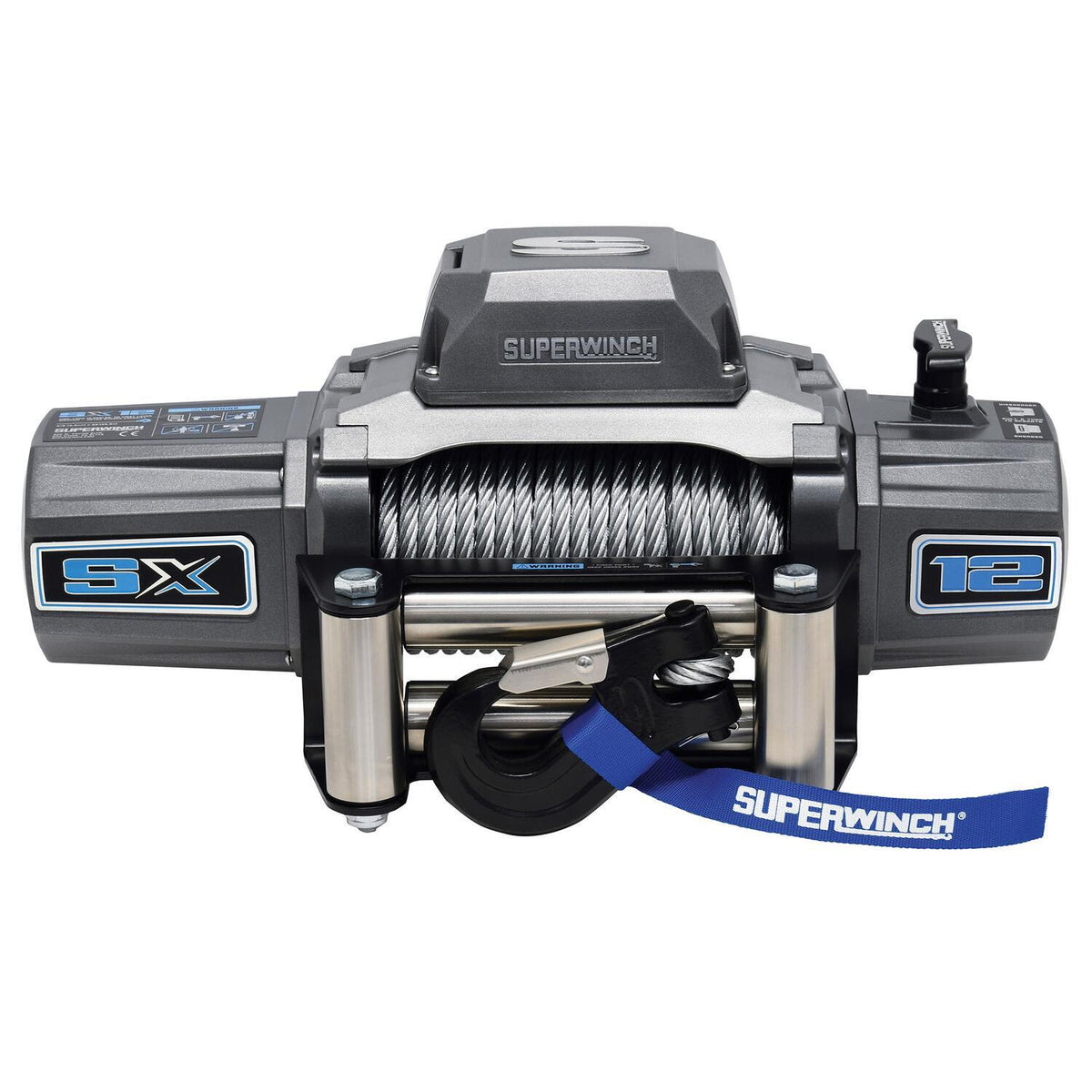 SX12 12000lb 12V DC Winch with Steel Wire Rope Graphite - official product image 1